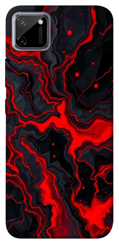 Чехол itsPrint Black red marble для Realme C11, мрамор, купить оптом с доставкой