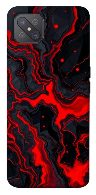 Чехол itsPrint Black red marble для Oppo A92s, мрамор, купить оптом с доставкой