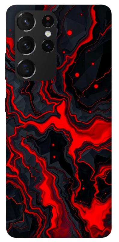 Чехол itsPrint Black red marble для Samsung Galaxy S21 Ultra, мрамор, купить оптом с доставкой