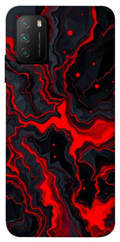 Чохол itsPrint Black red marble для Xiaomi Poco M3, мармур, купити оптом з доставкою