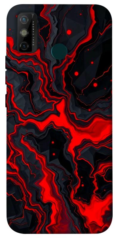 Чохол itsPrint Black red marble для TECNO Spark 6 Go, мармур, купити оптом з доставкою