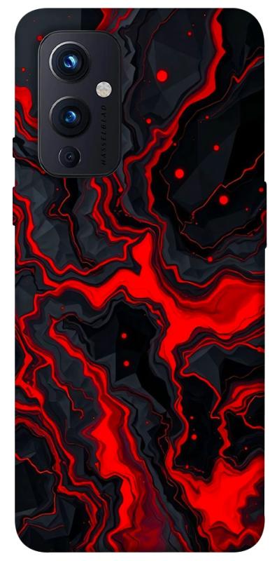 Чехол itsPrint Black red marble для OnePlus 9, мрамор, купить оптом с доставкой