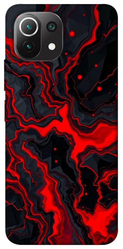 Чохол itsPrint Black red marble для Xiaomi Mi 11 Lite, мармур, купити оптом з доставкою