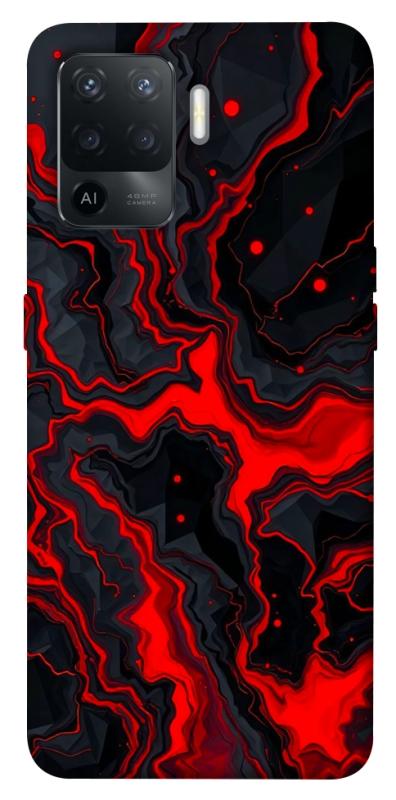 Чохол itsPrint Black red marble для Oppo Reno 5 Lite, мармур, купити оптом з доставкою