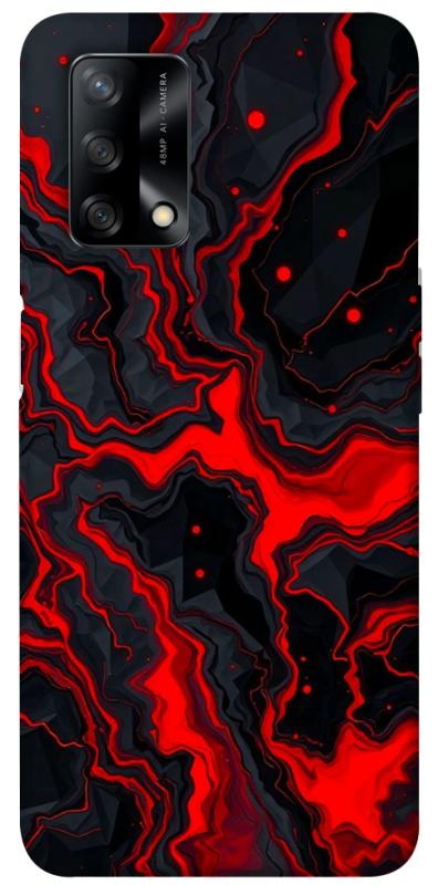 Чохол itsPrint Black red marble для Oppo A74 4G, мармур, купити оптом з доставкою