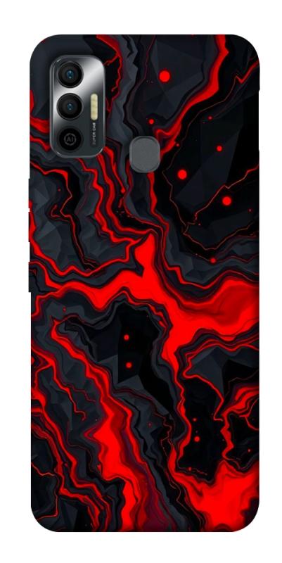Чехол itsPrint Black red marble для TECNO Spark 7, мрамор, купить оптом с доставкой