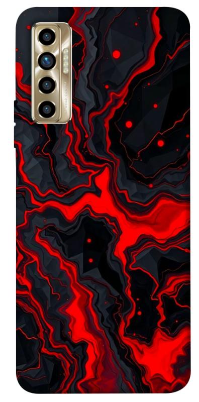 Чохол itsPrint Black red marble для TECNO Camon 17P, мармур, купити оптом з доставкою