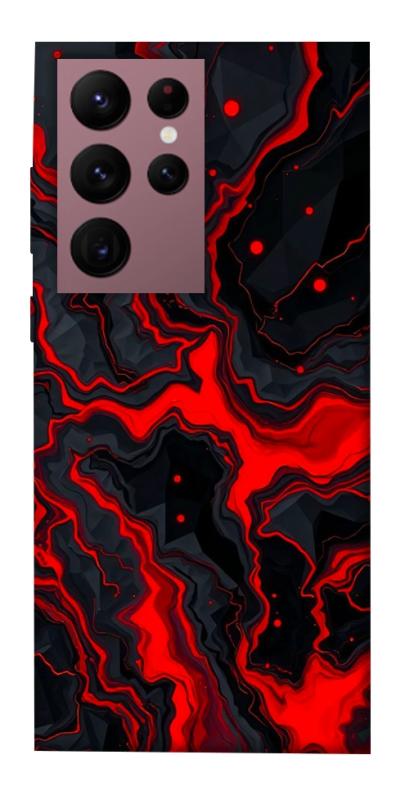 Чохол itsPrint Black red marble для Samsung Galaxy S22 Ultra, мармур, купити оптом з доставкою