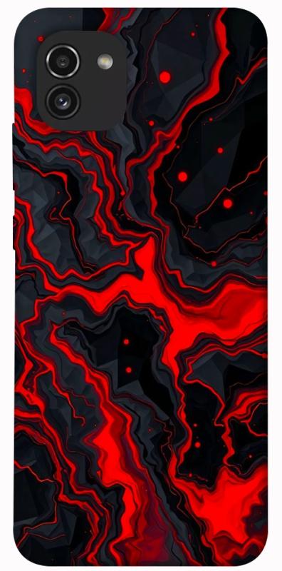 Чохол itsPrint Black red marble для Samsung Galaxy A03, мармур, купити оптом з доставкою