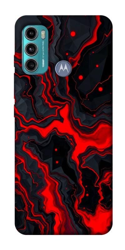 Чехол itsPrint Black red marble для Motorola Moto G60, мрамор, купить оптом с доставкой