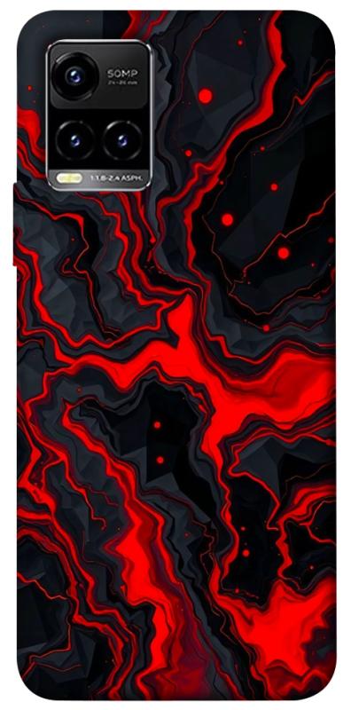 Чохол itsPrint Black red marble для Vivo Y21 / Y33s, мармур, купити оптом з доставкою