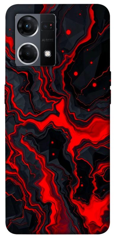Чохол itsPrint Black red marble для Oppo Reno 7 4G, мармур, купити оптом з доставкою