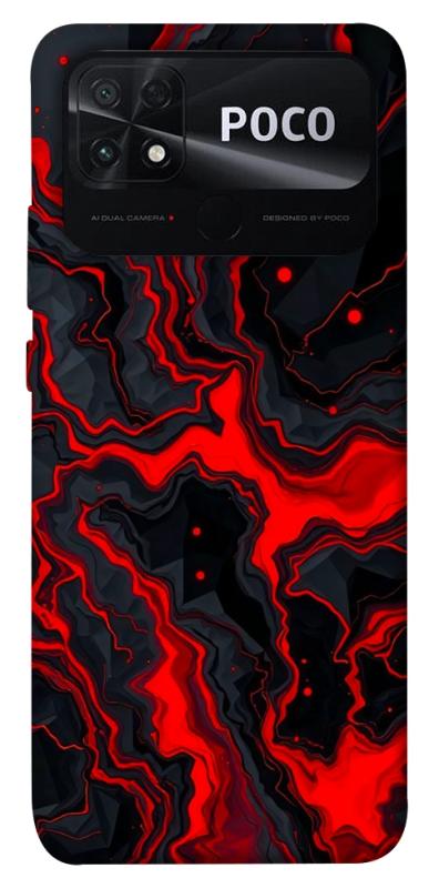 Чохол itsPrint Black red marble для Xiaomi Poco C40, мармур, купити оптом з доставкою