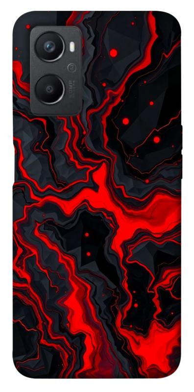 Чехол itsPrint Black red marble для Oppo A96, мрамор, купить оптом с доставкой