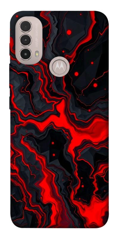 Чохол itsPrint Black red marble для Motorola Moto E40, мармур, купити оптом з доставкою