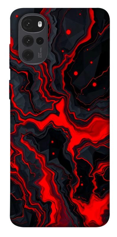 Чохол itsPrint Black red marble для Motorola Moto G22, мармур, купити оптом з доставкою