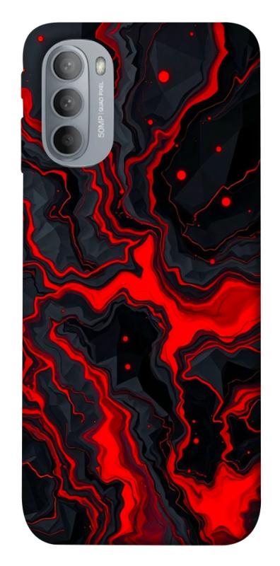 Чехол itsPrint Black red marble для Motorola Moto G31, мрамор, купить оптом с доставкой