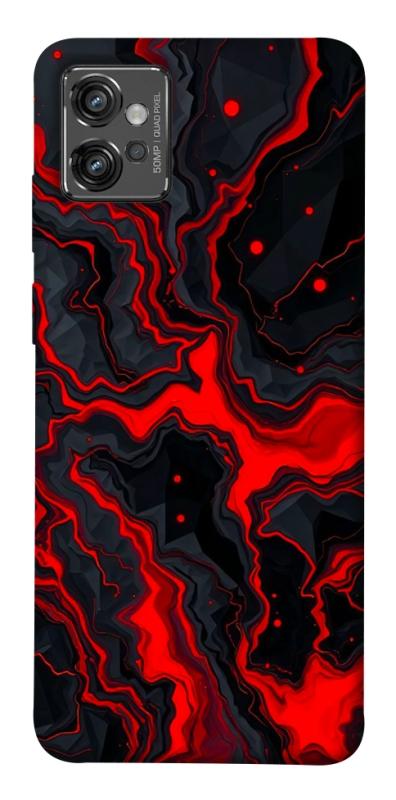 Чехол itsPrint Black red marble для Motorola Moto G32, мрамор, купить оптом с доставкой