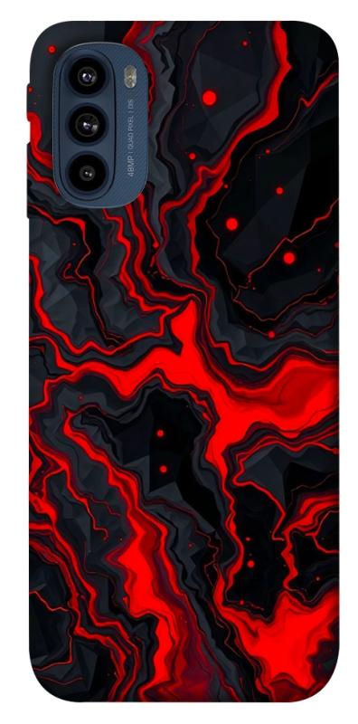 Чехол itsPrint Black red marble для Motorola Moto G41, мрамор, купить оптом с доставкой