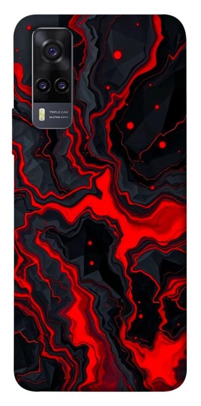Чехол itsPrint Black red marble для Vivo Y31, мрамор, купить оптом с доставкой