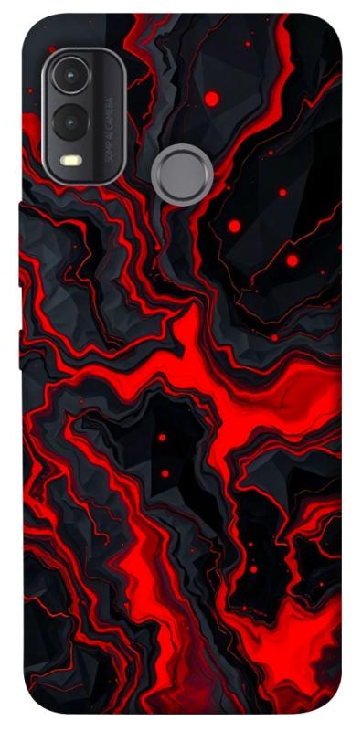 Чохол itsPrint Black red marble для Nokia G11 Plus, мармур, купити оптом з доставкою