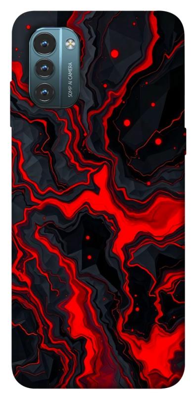 Чехол itsPrint Black red marble для Nokia G21, мрамор, купить оптом с доставкой