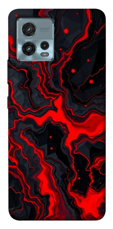 Чехол itsPrint Black red marble для Motorola Moto G72, мрамор, купить оптом с доставкой