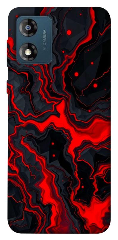 Чехол itsPrint Black red marble для Motorola Moto E13, мрамор, купить оптом с доставкой