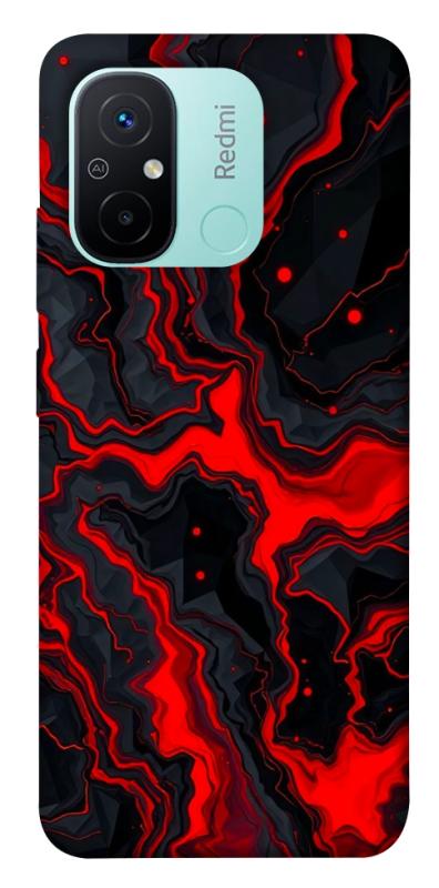 Чохол itsPrint Black red marble для Xiaomi Redmi 12C, мармур, купити оптом з доставкою