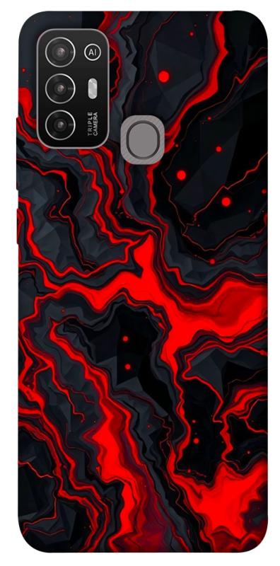 Чехол itsPrint Black red marble для ZTE Blade A52, мрамор, купить оптом с доставкой