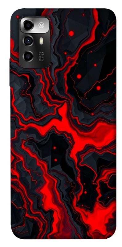 Чохол itsPrint Black red marble для ZTE Blade A72, мармур, купити оптом з доставкою