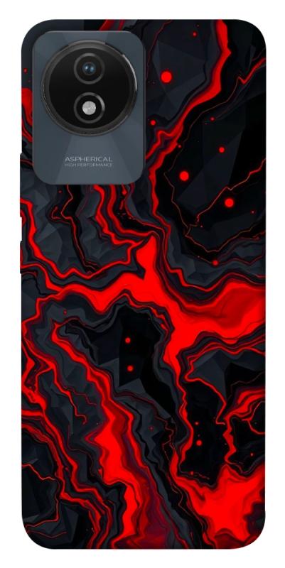 Чехол itsPrint Black red marble для Vivo Y02, мрамор, купить оптом с доставкой