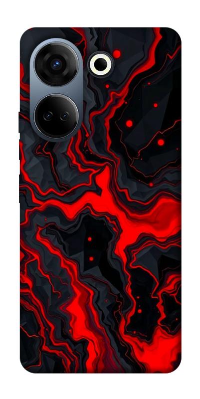 Чехол itsPrint Black red marble для TECNO Camon 20 Pro (CK7n), мрамор, купить оптом с доставкой