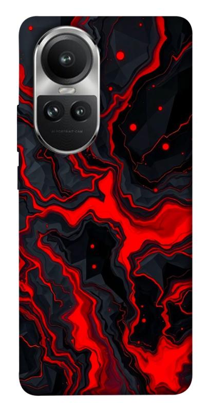 Чехол itsPrint Black red marble для Oppo Reno 10, мрамор, купить оптом с доставкой