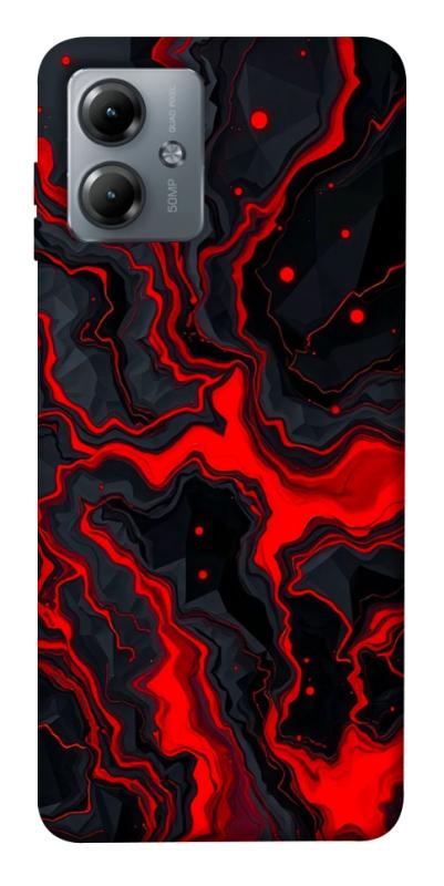 Чехол itsPrint Black red marble для Motorola Moto G14, мрамор, купить оптом с доставкой