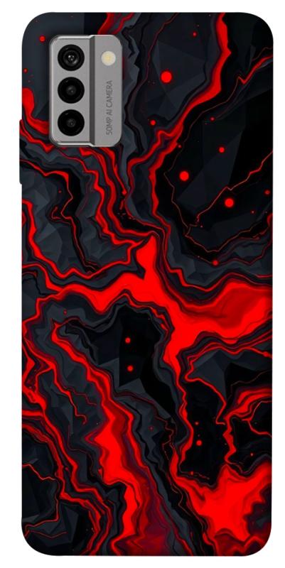 Чохол itsPrint Black red marble для Nokia G22, мармур, купити оптом з доставкою