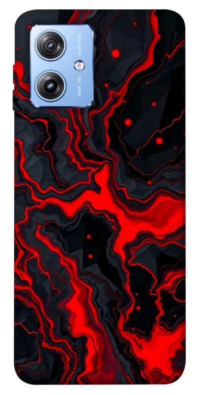 Чехол itsPrint Black red marble для Motorola Moto G84, мрамор, купить оптом с доставкой