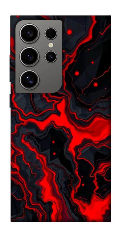 Чехол itsPrint Black red marble для Samsung Galaxy S24 Ultra, мрамор, купить оптом с доставкой