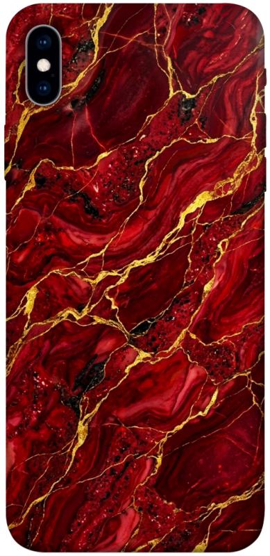 Чохол itsPrint Burgundy gold для Apple iPhone XS Max (6.5"), мармур, купити оптом з доставкою