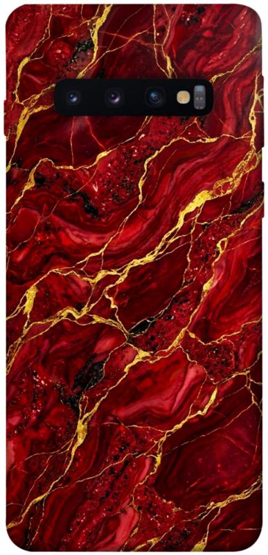 Чохол itsPrint Burgundy gold для Samsung Galaxy S10, мармур, купити оптом з доставкою