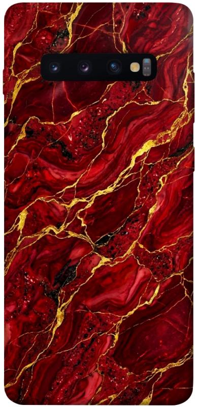 Чохол itsPrint Burgundy gold для Samsung Galaxy S10+, мармур, купити оптом з доставкою