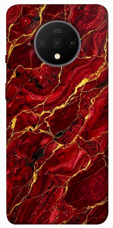 Чохол itsPrint Burgundy gold для OnePlus 7T, мармур, купити оптом з доставкою