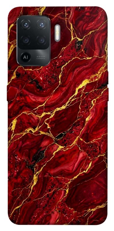 Чехол itsPrint Burgundy gold для Oppo Reno 5 Lite, мрамор, купить оптом с доставкой
