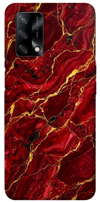 Чохол itsPrint Burgundy gold для Oppo A74 4G, мармур, купити оптом з доставкою