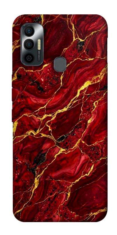 Чехол itsPrint Burgundy gold для TECNO Spark 7, мрамор, купить оптом с доставкой