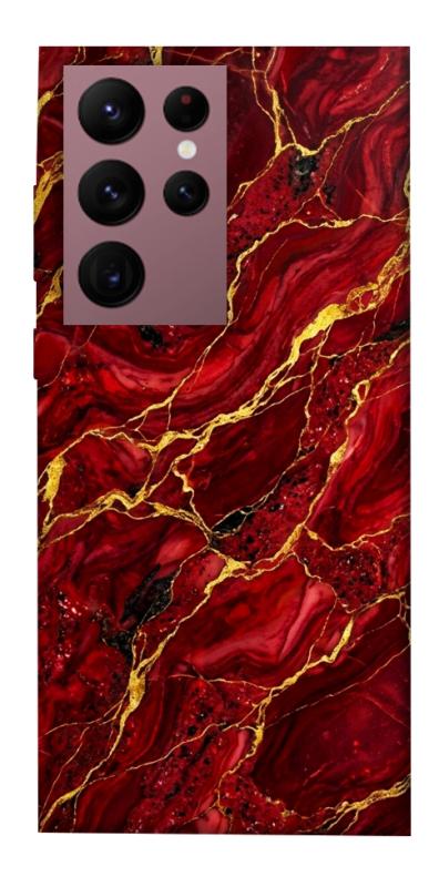 Чехол itsPrint Burgundy gold для Samsung Galaxy S22 Ultra, мрамор, купить оптом с доставкой