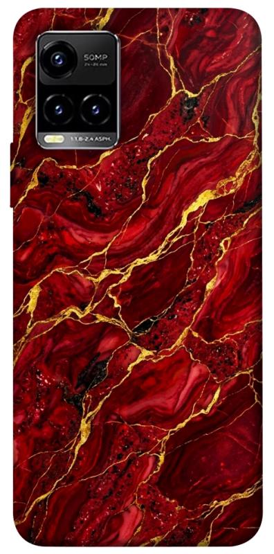 Чохол itsPrint Burgundy gold для Vivo Y21 / Y33s, мармур, купити оптом з доставкою