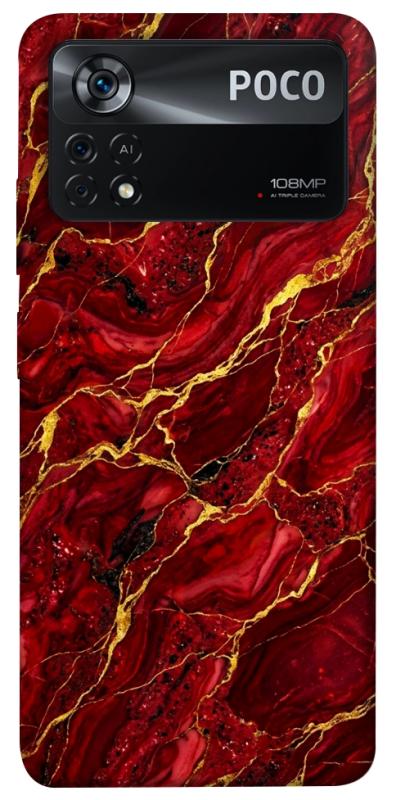 Чохол itsPrint Burgundy gold для Xiaomi Poco X4 Pro 5G, мармур, купити оптом з доставкою
