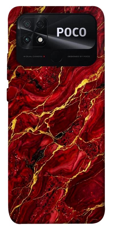 Чохол itsPrint Burgundy gold для Xiaomi Poco C40, мармур, купити оптом з доставкою