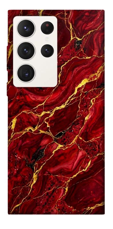Чехол itsPrint Burgundy gold для Samsung Galaxy S23 Ultra, мрамор, купить оптом с доставкой